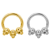 Anting-anting titanium GZN ASTM F136 untuk tulang rawan Daith, Conch, Rook, Tragus, perhiasan tindik tengkorak, clicker septum, dan cincin hidung.