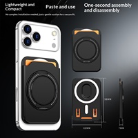 Nouveau design : support magnétique pour cartes et support rotatif à 360 degrés pour téléphone, accessoire pour PC et bureau en métal