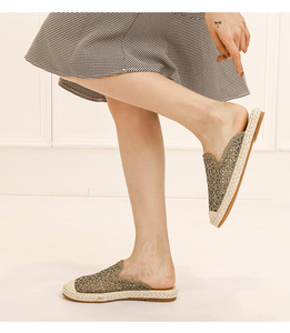 Lazy slide shoes pantofole da <span class=keywords><strong>donna</strong></span> 2021 nuovi sandali estivi scarpe da pescatore di <span class=keywords><strong>paglia</strong></span> con strass scarpe da <span class=keywords><strong>donna</strong></span> - Product Image 5