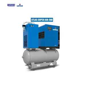 Liutech cina Gold fornitori Quincy rotativo a vite compressore d'aria 15kw 20hp montaggio serbatoio e essiccatore compressori industriali