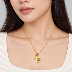 Collar con Colgante de Ábaco Chapado en Oro, Cadena de Aleación, Joyería Clásica Unisex para Uso Diario, Regalo - Product Image 2