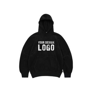 Ventes chaudes : Sweats à capuche épais en molleton bouclette pour hommes, couleur unie, avec doublure polaire, style décontracté - Product Image 2