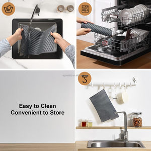 Tapis de séchage de vaisselle en silicone avec rebord de drainage intégré, tapis antidérapant et isolant thermique pour comptoir de cuisine - Product Image 6