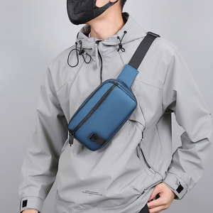 Nueva Riñonera Impermeable de PU para Hombre, para Fitness, Running, Deportes, Moda, Bandolera, Gran Capacidad, Cierre con Cordón - Product Image 4