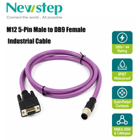 Câble industriel M12 5 broches mâle vers DB9 femelle, cordon de qualité marine étanche IP67 NMEA 2000 & CANopen pour bateau et PLC