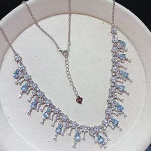 Collar con Colgante de Aguamarina de Plata de Ley S925 <span class=keywords><strong>Vintage</strong></span>, Joyería de Piedras Preciosas Naturales para Mujer - Product Image 5