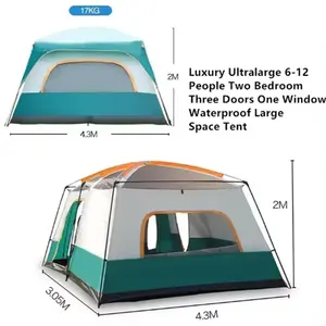 خيمة مضادة للماء ذات تصميم جديد للمشي لمسافات طويلة للعائلة في الهواء الطلق من 8-10 أشخاص 210d أكسفورد خيمة معدات تخييم للسفر