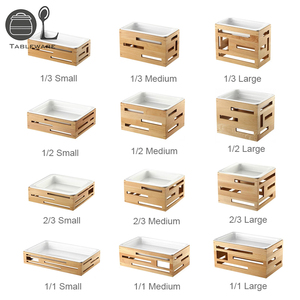 <span class=keywords><strong>OULU</strong></span> OL-WD1/3S Soporte de Madera para Exhibición de Postres y Alimentos para Catering de Bodas con Platos de Cerámica para Mesa de Buffet y Decoración de Fiestas - Product Image 6