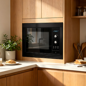 Four à <span class=keywords><strong>micro</strong></span>-ondes encastrable IDEA 25L avec grill, verre multicolore (<span class=keywords><strong>mat</strong></span>/beige/blanc), 900W <span class=keywords><strong>micro</strong></span>-ondes et 1200W grill combinés - Product Image 2
