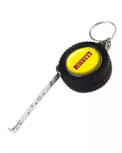 Cinta métrica de sublimación OEM personalizada al por mayor de 3 pies con llavero en forma de neumático y función de medición - Product Image 4
