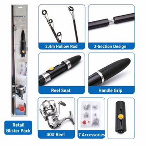 CTO Strong - Kit de Pesca de 2.4 Metros, 2 Segundos, 40 Carretes, 7 Piezas, <span class=keywords><strong>Combo</strong></span> de Caña de Pescar para la Costa - Product Image 2