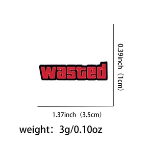 Kleine herinneringen Zinklegering verzilverd gegoten emaille pin grappig spel verspild brief broche jas shirt - Product Image 5