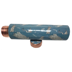 Botella de agua de cobre azul Meena con recipiente plástico a prueba de fugas con estampado de cisne - Product Image 6