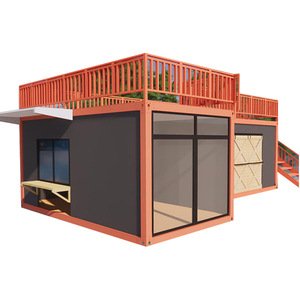 Casa Contenedor Modificada de Diseño Industrial Rectangular con Balcón y Escaleras - Product Image 1