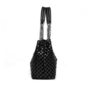 Bolso de Mano Personalizable de Diseño con Patrón Tejido, Bolsos de Hombro de Cuero PU para Mujer, Bolsos Modernos - Product Image 3
