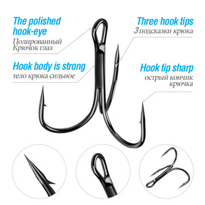 Hameçons <span class=keywords><strong>VMC</strong></span> 100 pcs/pack hameçons triples renforcés hameçons de pêche en eau salée - Product Image 3