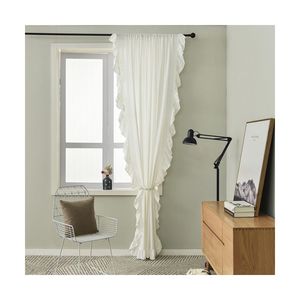 Stile Country americano turco finestra di lino 100% Set di tende dell'hotel con volant <span class=keywords><strong>macramè</strong></span> per soggiorno tende di lusso - Product Image 5