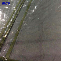 Oeillets en laiton robustes Ncf, bâche imperméable transparente de 14 mil, rouleau de bâche en vinyle transparent PVC 12x12