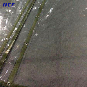 Rotolo di telone in <span class=keywords><strong>PVC</strong></span> trasparente 12x12 con occhielli in ottone rinforzato NCF da 14 mil, impermeabile - Product Image 5