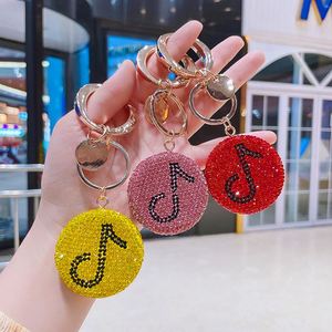 Creative Diamond Music Symbol Keychain Popular Couple Car <b>Key</b> <b>Chain</b> Handbag Pendant Gift Wholesale - Product Image 2