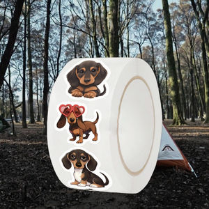 Etiquetas Adhesivas de Papel Impermeables con Forma de Perro Salchicha, 500 Unidades, Venta Directa de Fábrica - Product Image 3