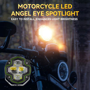 Nuevos Faros LED para Motocicleta con Diseño de Ojo de Ángel, 4 Lentes, Blanco y Amarillo, Doble Color, IP68, Impermeables, Repuesto para Iluminación de Automóviles - Product Image 6