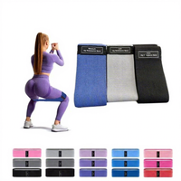 Anneau de résistance antidérapant pour les hanches, ensemble de cinq pièces pour l'entraînement des jambes et des hanches, avec sac en maille, bleu rose