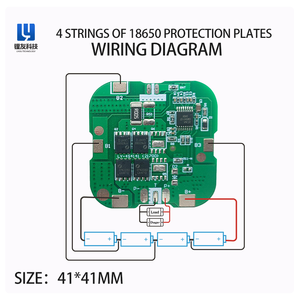 Sistema de protección de batería <span class=keywords><strong>BMS</strong></span> 14,8, 6A, 10A, <span class=keywords><strong>15A</strong></span>, 21700 V, placa de protección de batería de litio, modelo de 4 cuerdas, LY-4S4141 () con NTC - Product Image 4