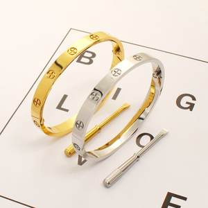 เครื่องประดับสแตนเลส316L ไทเทเนียมสำหรับผู้หญิงผู้ชายสร้อยข้อมือกำไลข้อมือกำไลข้อมือคู่รักเครื่องประดับแบรนด์ - Product Image 2