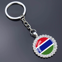 Llavero con la Bandera de Rusia con un Diseño de Flor Adornada con Pedrería, Adecuado como Colgante para Bolsos, Accesorio de Cristal