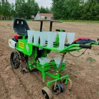 Machine à repiquer les semis de légumes à deux rangs autopropulsée à boîte de vitesses, petite taille, prix bas, haute productivité