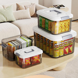 가정용 뚜껑이있는 투명 플라스틱 유틸리티 보관 용기 투명 의류 보관함 - Product Image 3