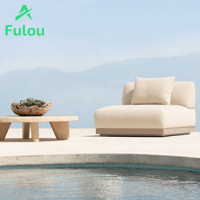 Canapé de jardin personnalisé, chaise longue incurvée, canapé modulaire d'extérieur, structure en aluminium, coussins imperméables pour patio, villa, hôtel