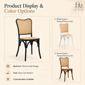 Chaise d'événement DM EVENT PP à dossier tissé, noire, design moderne, pied Saber, pour salle à manger intérieure, mobilier d'hôtel, durable, style contemporain - Product Image 4