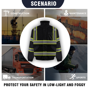 SMASYS hommes Hi Vis veste <span class=keywords><strong>de</strong></span> sécurité réfléchissante d'hiver vêtements <span class=keywords><strong>de</strong></span> <span class=keywords><strong>travail</strong></span> 2 en 1 polaire <span class=keywords><strong>haute</strong></span> <span class=keywords><strong>visibilité</strong></span> vêtements <span class=keywords><strong>de</strong></span> <span class=keywords><strong>travail</strong></span> veste imperméable - Product Image 4