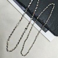 Collier chaîne torsadée en acier inoxydable unisexe 55 cm, bijoux de mode, colliers polis, bijoux personnalisés, vente en gros