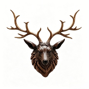 BZY Tête de <span class=keywords><strong>cerf</strong></span> en résine personnalisable, style américain, luxe léger, décoration murale pour entrée de maison et mur de fond. - Product Image 2