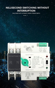 ATS thu nhỏ điện kép tự động chuyển đổi PC AC 110/220V 2P 3P 4P 63A 100A động cơ quang điện - Product Image 2