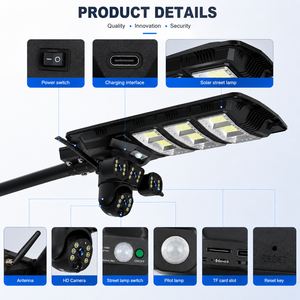Solar 4G Dual Lens Security PTZ Camera with Solar Street Light Night Vision Waterproof <strong>Wireless</strong> <strong>CCTV</strong> and Mobile App Control - Product Image 3