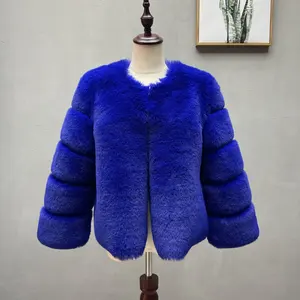 Prodotti popolari personalizzati cappotto di pelliccia artificiale corta pelliccia di cincillà da donna visone