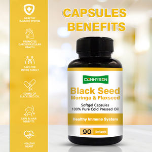 Biji hitam Premium Softgel Moringa Flaxseed minyak padat dingin dukungan kekebalan tubuh kardiovaskular manfaat kesehatan kulit - Product Image 4