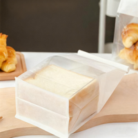 Sacs en papier kraft imprimés personnalisés pour pain, emballage alimentaire pour toasts, pochette verticale anti-humidité avec fenêtre transparente et fermeture à lien métallique