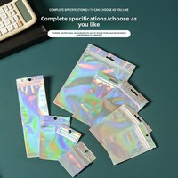 Pochette refermable holographique Yin Yang en plastique pour bijoux, étuis de téléphone, câbles de données et emballages d'accessoires