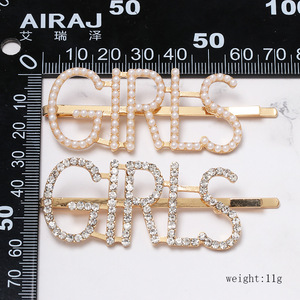 <span class=keywords><strong>Go</strong></span> Party – épingles à cheveux en perles de diamant pour filles, à la mode, avec lettre HAPPY, pinces à cheveux à fleurs, pinces à cheveux, Barrettes - Product Image 6