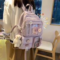 Tas Ransel Kawaii Tas Ransel Lucu untuk Remaja Perempuan Anak Sekolah Tas Buku Tas Ransel Perjalanan Kapasitas Besar Tas Sekolah Kanvas Estetis