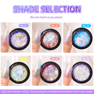 Aurora Chameleon Nail Powder Irregular <b>Thin</b> Transparent Flakes Sparkling Mixed Color Glitter Pigment Nail Art Products - Product Image 5