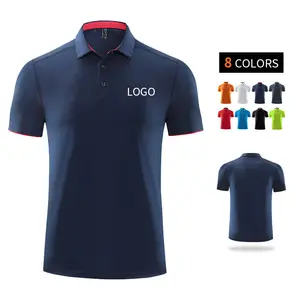 Camiseta masculina de poliéster com alto desempenho, seca-fit, tamanho grande, logotipo personalizado, golf, masculina