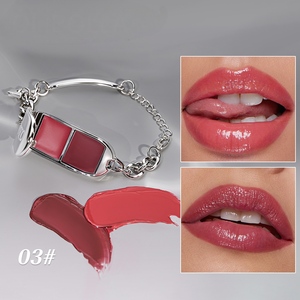 Baume et brillant à lèvres minéral végétalien 2-en-1 avec miroir intégré, finition scintillante 4 couleurs, cadeau maquillage - Product Image 6