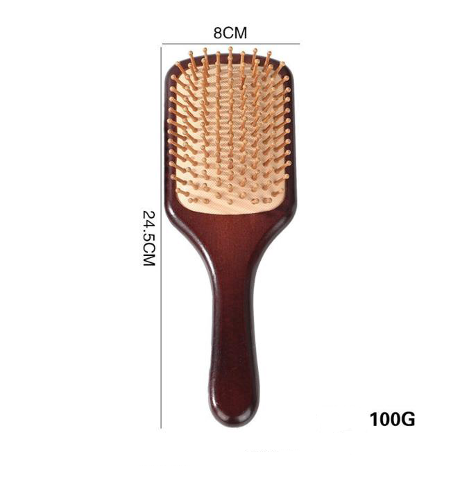 2020 Bamboo coffee square hair brush 24.5x8.5