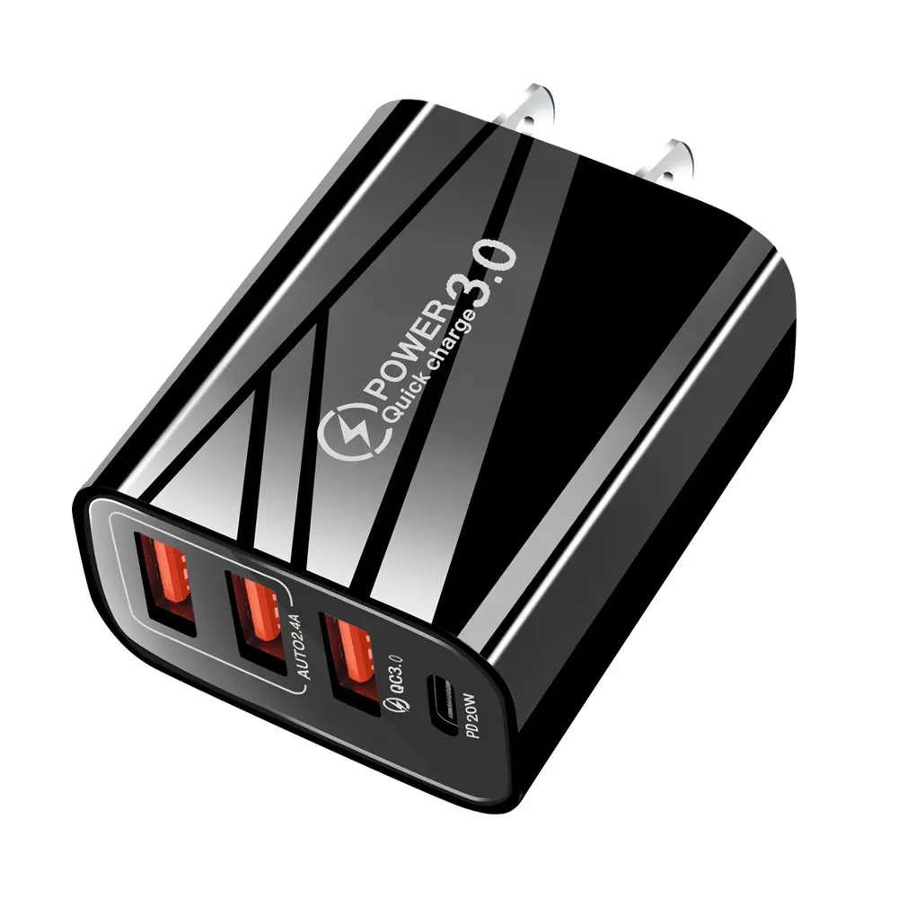 PD20W/QC3.0 + 2.4A seyahat adaptörü 3 USB hızlı şarj cep telefonu ChargerPD şarj 15W 5W çıkış gücü güç kaynağı adaptörü